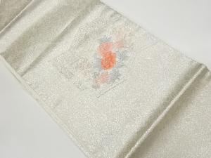 リサイクル　屏風に花々模様刺繍名古屋帯